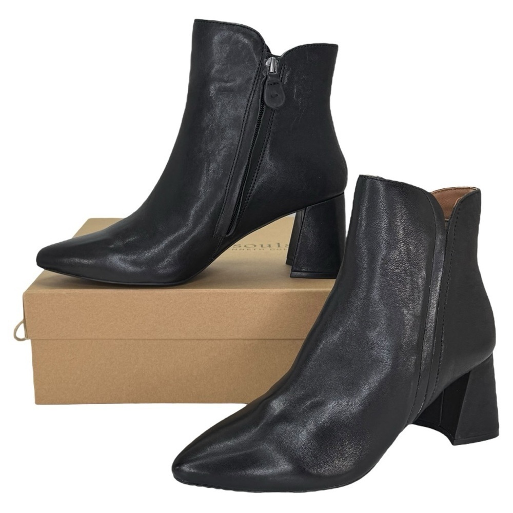 Gentle Souls Danbury Black Leather Womens Ankle Boots Size 9.5M
